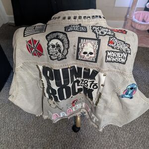 Punk Rock Patchwork Jean Jacket